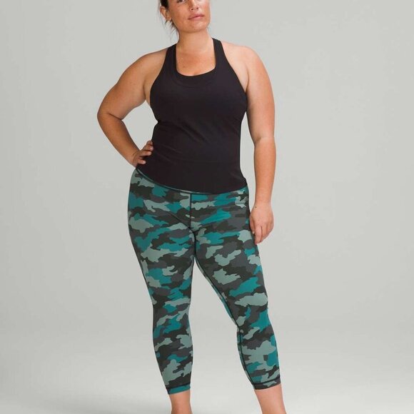 Lululemon Wunder Under High-Rise Tight 25"- Teal Camo- Size 4 - Picture 2 of 13